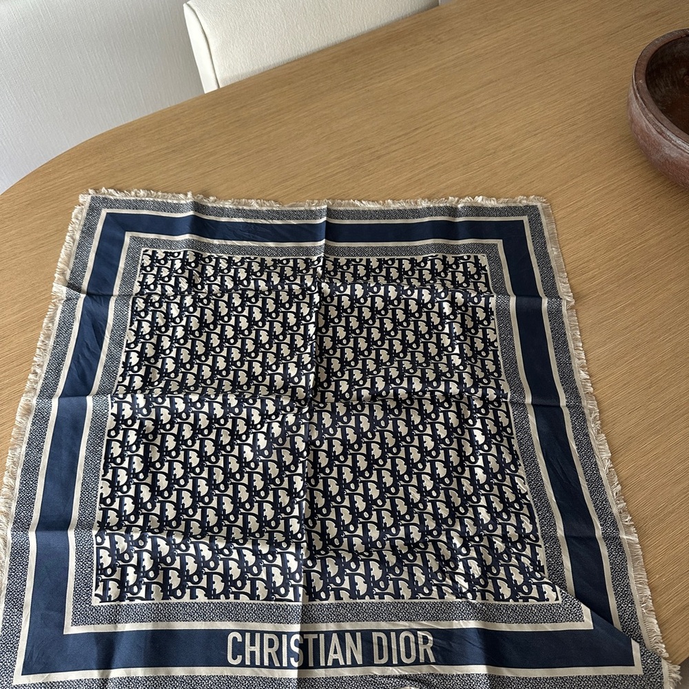 Dior Oblique Navy Square Scarf 90